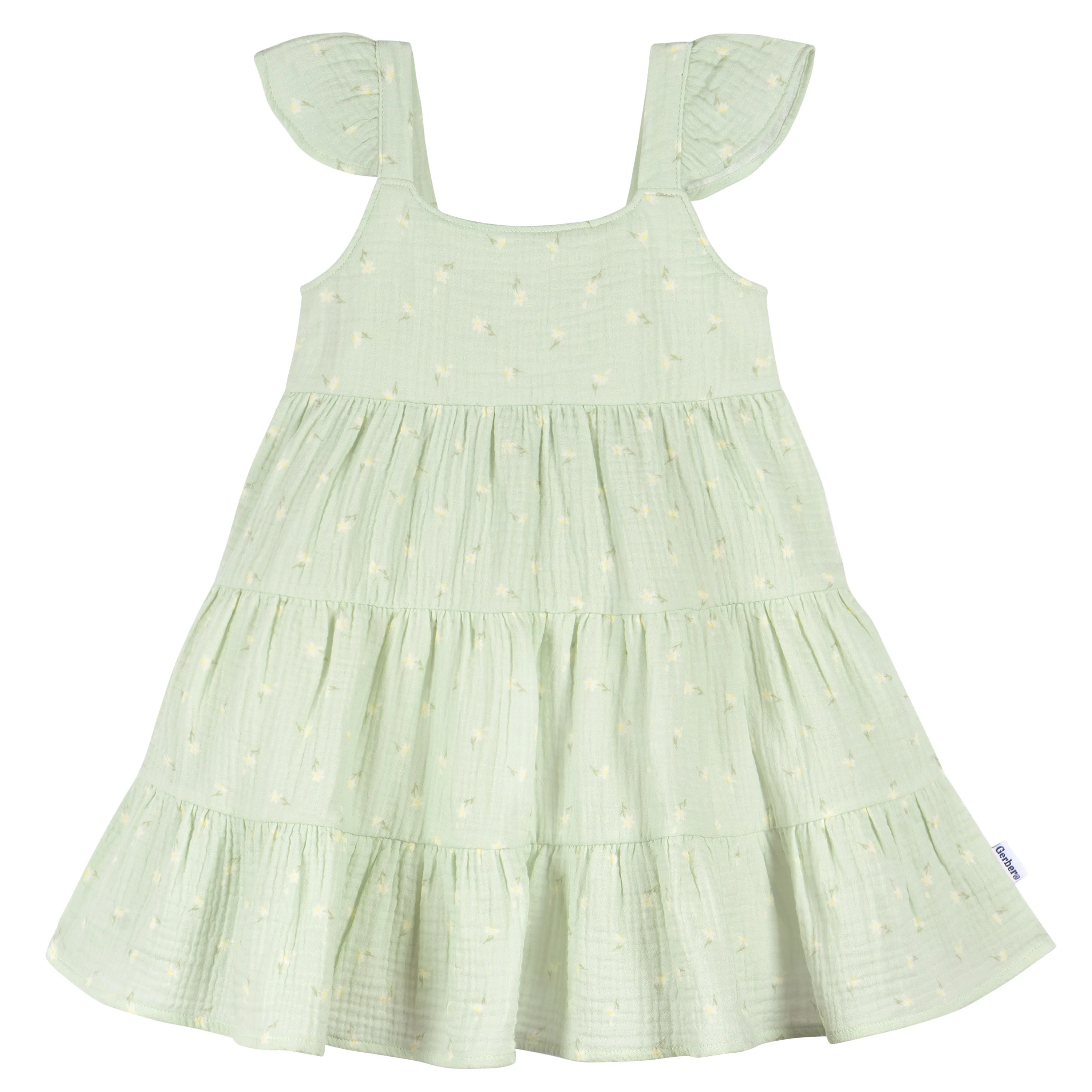 Gerber Toddler Girl Shoulder Ruffles Gauze Dress, Sizes 2T-5T | Walmart (US)