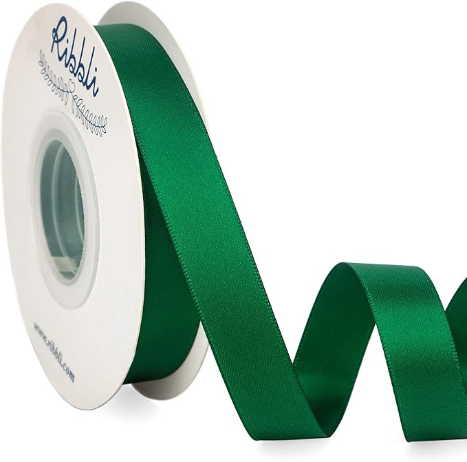 Ribbli Forest Green Satin Ribbon 5/8 inch x Continuous 25 Yards,Double Faced Satin Use for Craft,... | Amazon (US)