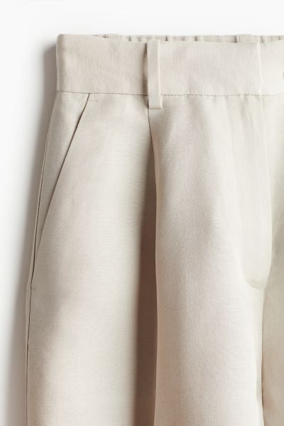 Linen-blend Shorts - Light beige - Ladies | H&M US | H&M (US + CA)