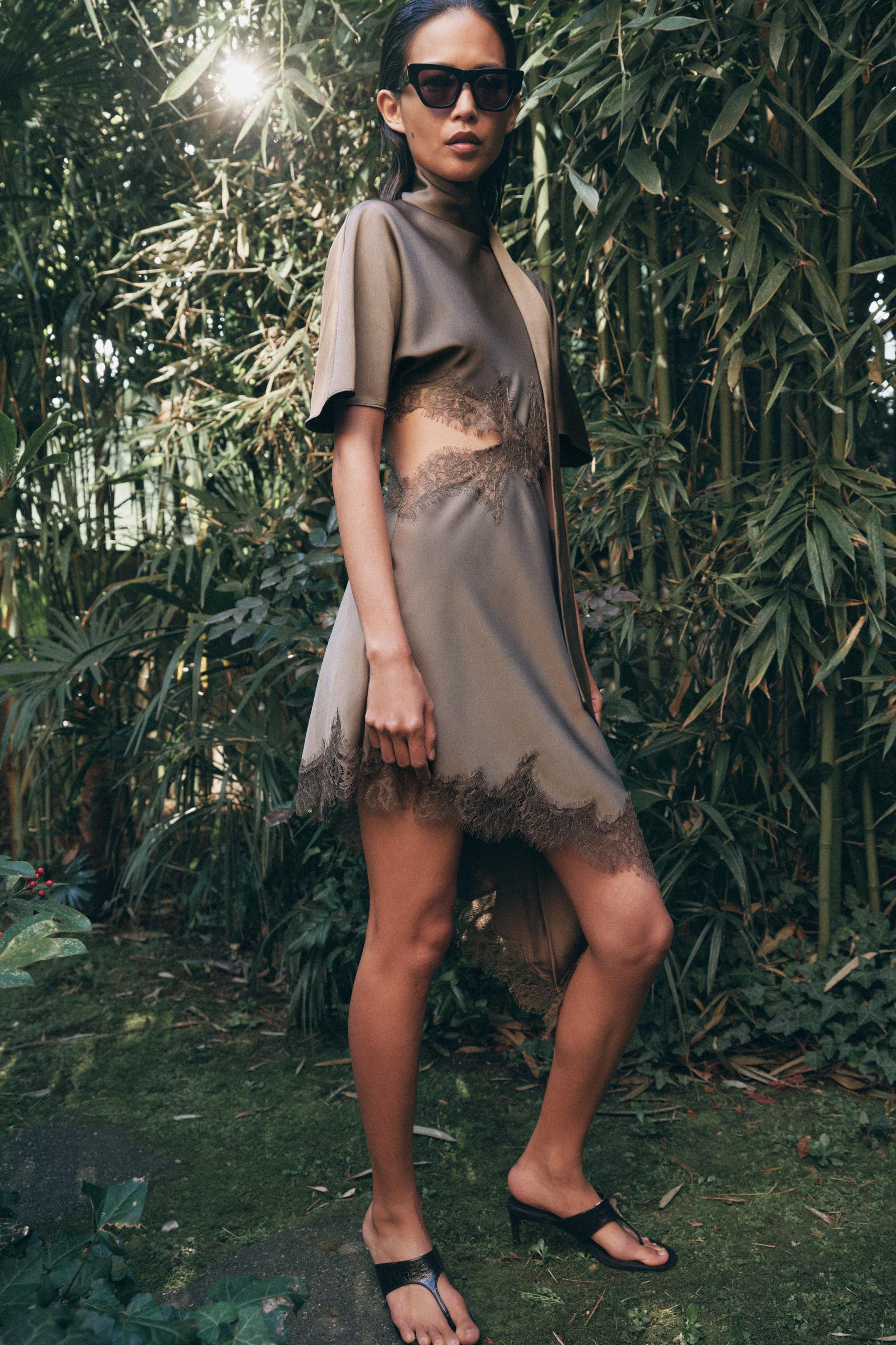 ZW COLLECTION SATIN LACE DRESS | Zara UK