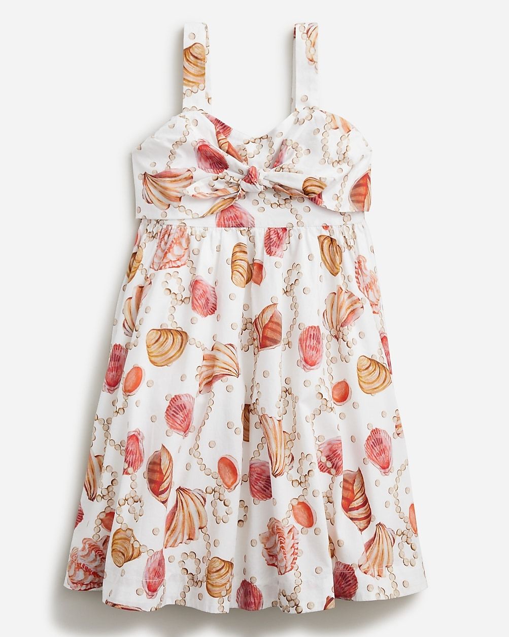 Girls' bow-front dress in painted seashell print | J.Crew US