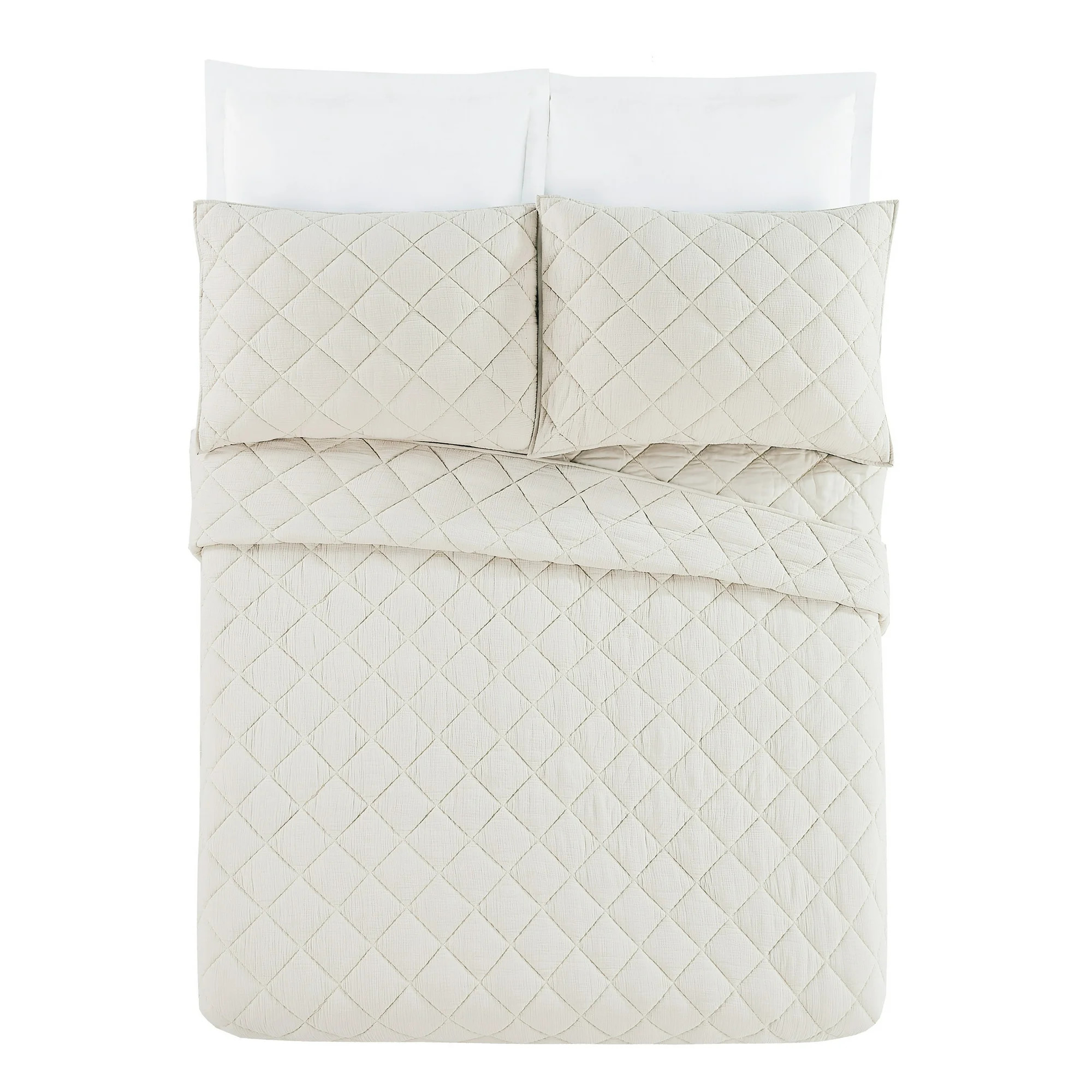 Better Homes & Gardens Papyrus Beige Diamond Gauze Quilt, King - Walmart.com | Walmart (US)