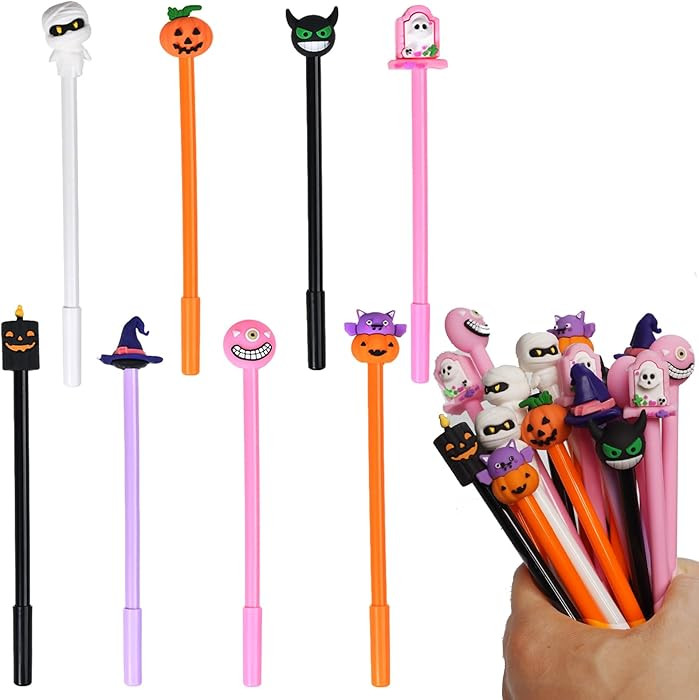 2025 New Halloween Pens, 32 Pcs Pumpkin Skull Ballpoint Pens, Black Ink Smooth Writing Pen for Ha... | Amazon (US)