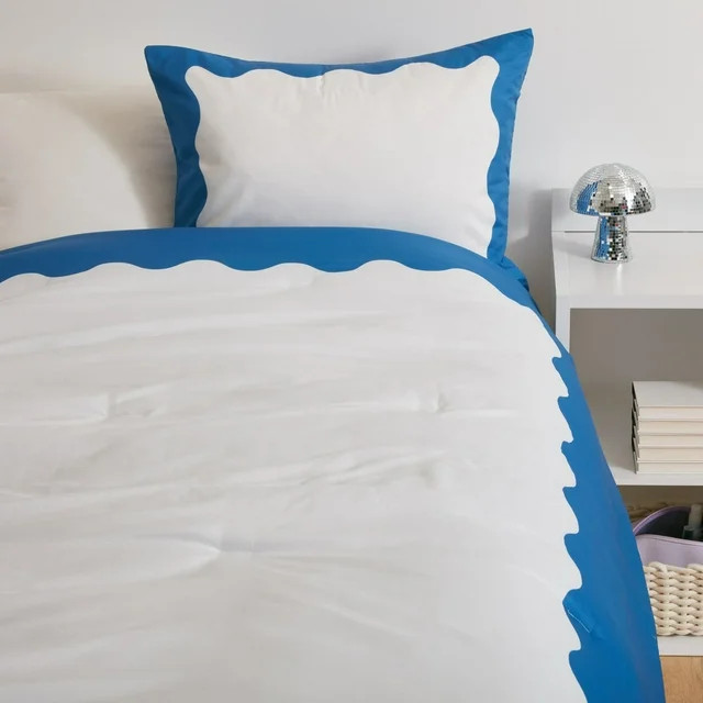 Dormify Bubble Border Comforter and Sham Set, Includes Sham, Full/Queen Bedding, Light Blue, Ligh... | Walmart (US)