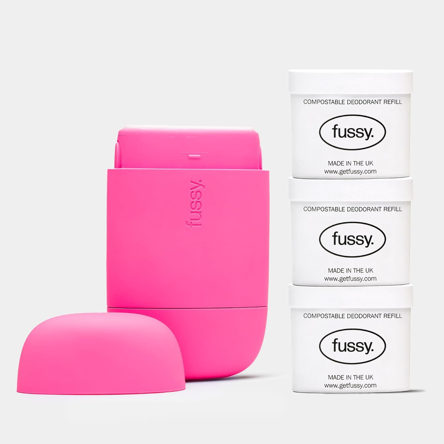 Fussy - Natural Refillable Deodorant - Aluminium Free - 24 Hour Protection - Coconut Scent (3 x 4... | Amazon (UK)