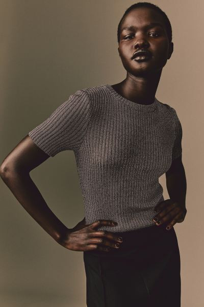 Metallic Rib-knit Top | H&M (US + CA)