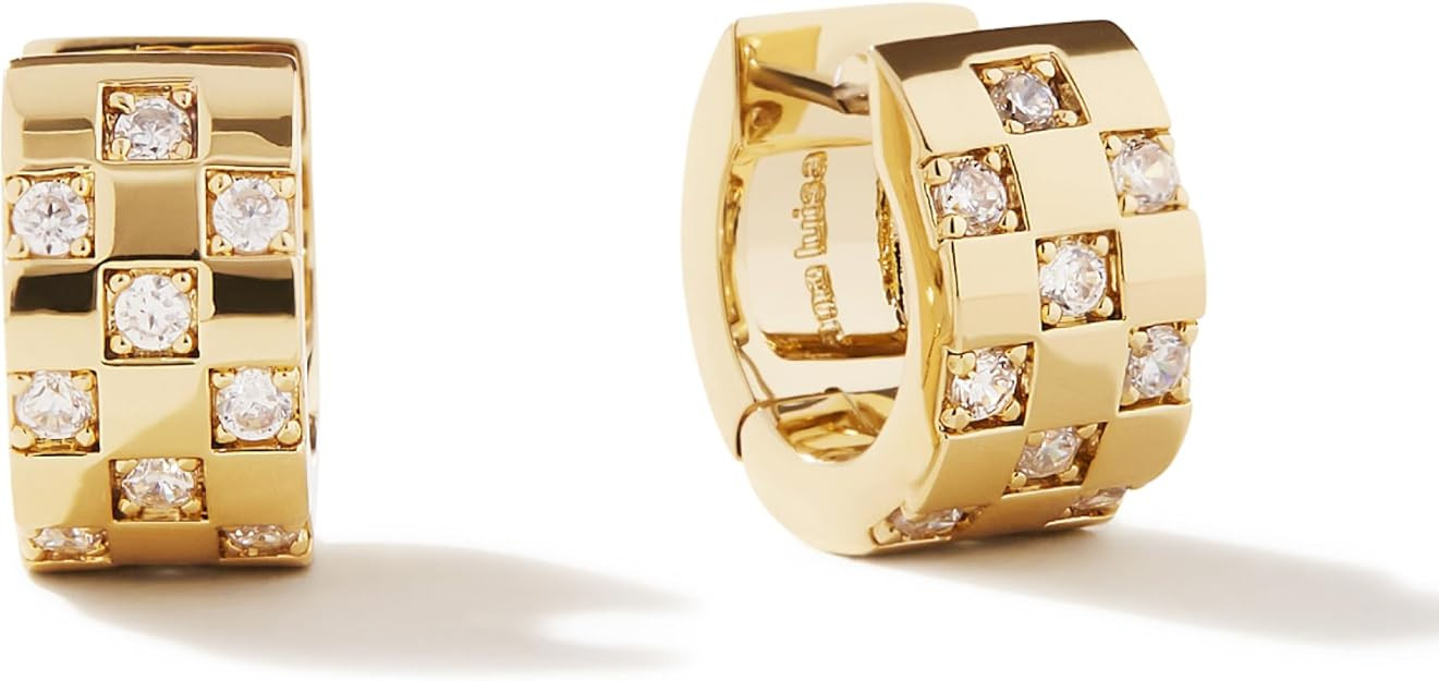 Ana Luisa Eden Huggie Hoop Earrings - 14K Gold Plated & Silver Rhodium Plated Chunky Hoop Earring... | Amazon (US)