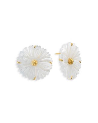 Mermaid Garden Mother Of Pearl Blossom Statement Stud Earrings in 18K Gold Plated | Bloomingdale's (US)