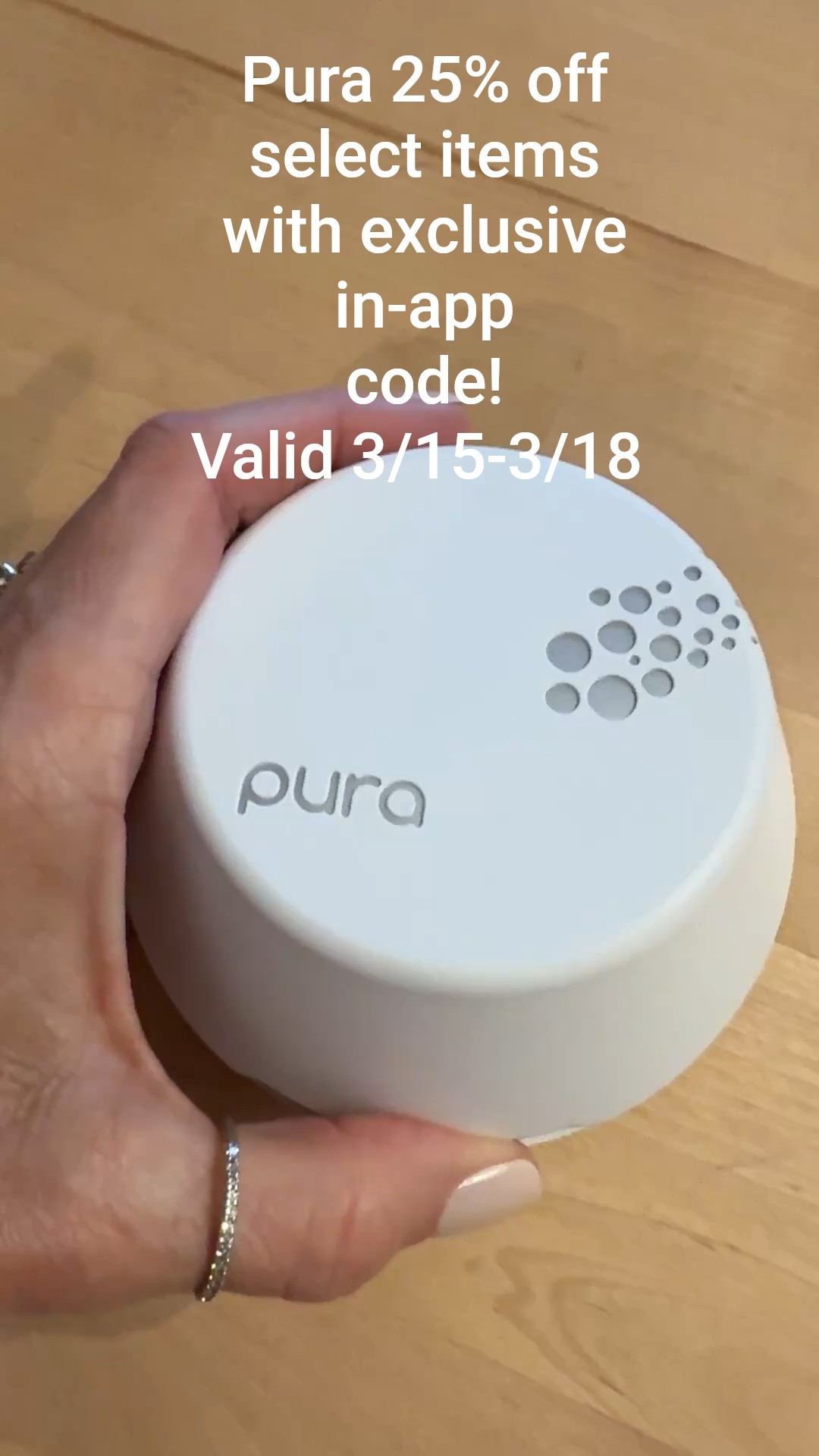 Pura 25% off select items with exclusive in-app
code!
Valid 3/15-3/18 I

home fragrance system from Pura. Is one of my favorite things. They offer clean scents for the home, in many of our favorite popular candle scents. 

I love that you can schedule the scents to work in the hours that work around when your home, as to not waste scents.

I linked some of my
"go-to" scents here!

#LTKHome #LTKSpringSale #LTKSaleAlert