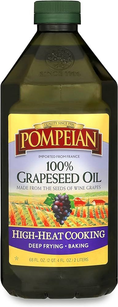 Pompeian 100% Grapeseed Oil, Light and Subtle Flavor, Perfect for High-Heat Cooking, Deep Frying ... | Amazon (US)