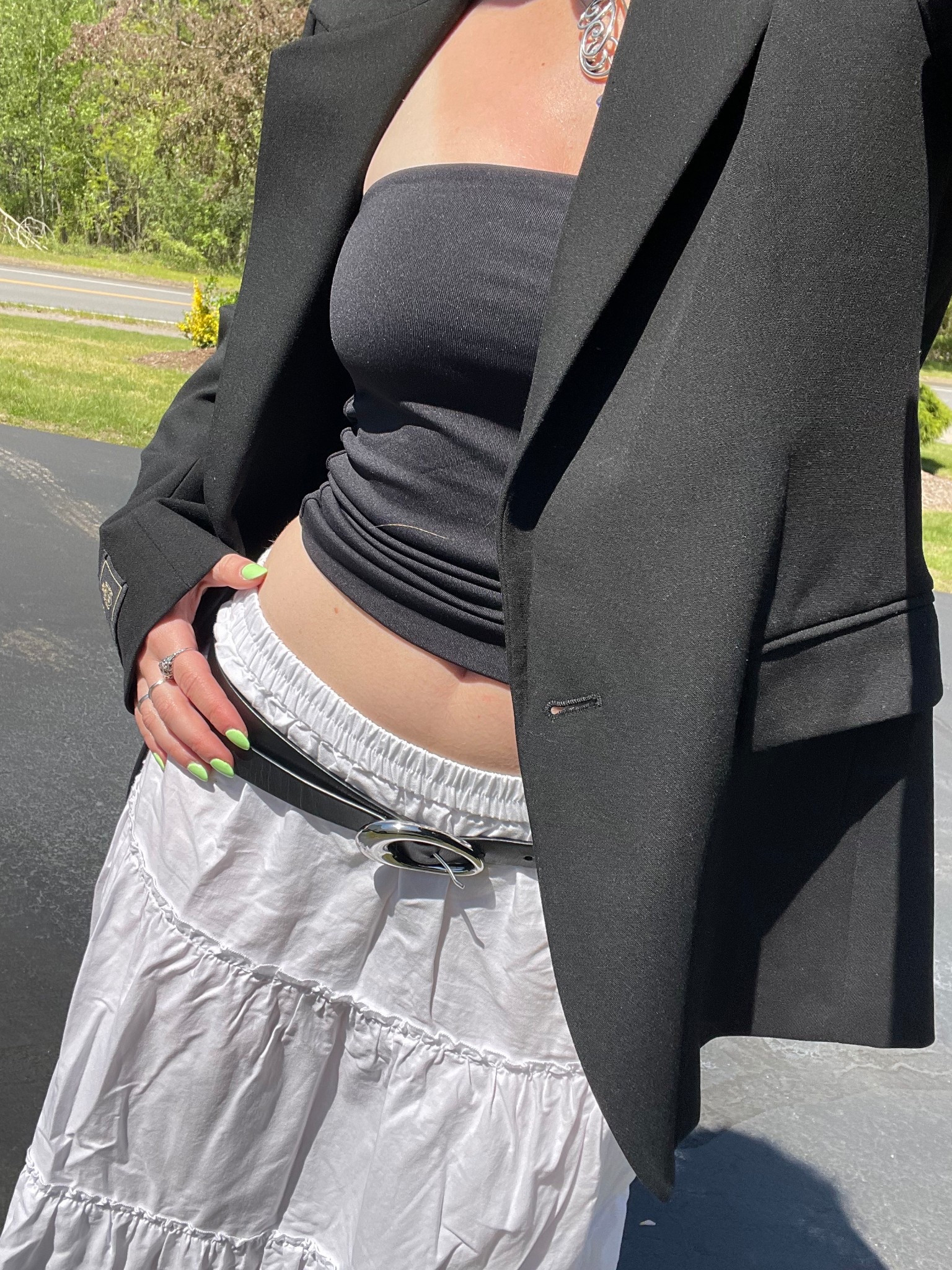 aritzia style advisor outfit for work spring summer inspo white long skirt with blazer outfit elevated style 

#LTKStyleTip