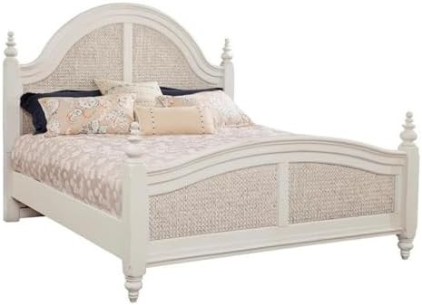 American Woodcrafters Rodanthe Dove White King Woven Wood Frame Panel Bed | Amazon (US)