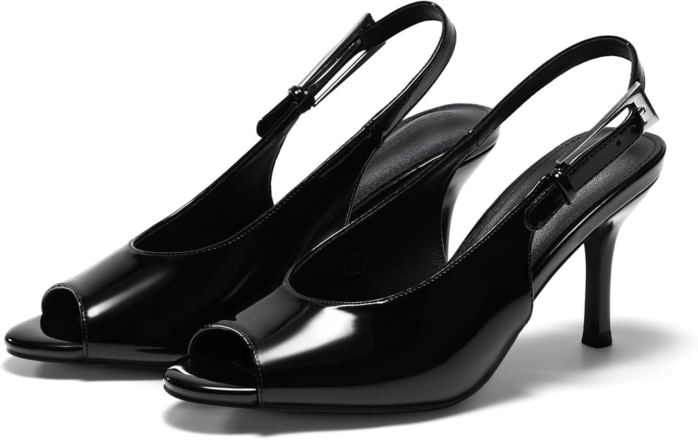 Coutgo Womens Slingback High Heels Open Peep Toe Mesh Sandals Buckle Wedding Party Dress Shoes | Amazon (US)