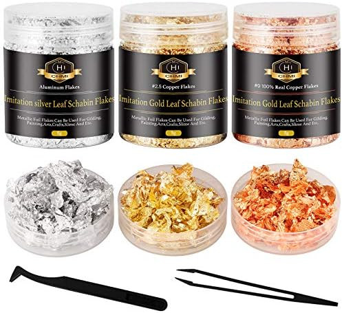 CHMI Gold Foil Flakes for Resin -15g, Jewelry Making, Imitation Gold Foil Flakes Metallic Leaf for N | Amazon (US)