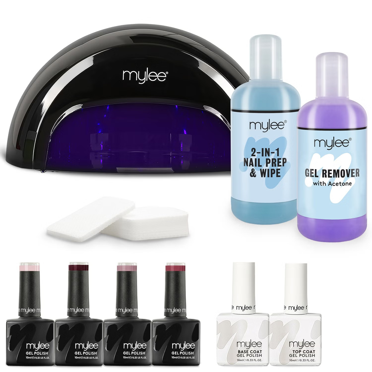 Mylee Black Convex Curing Lamp Kit with Gel Nail Polish Essentials Set (Worth £127.00) | Look Fantastic (UK)