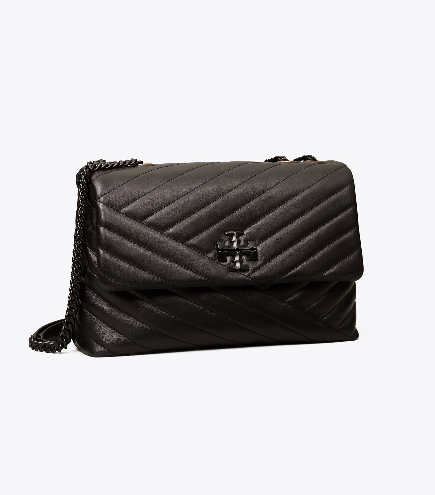 Kira Chevron Powder-Coated Convertible Shoulder Bag | Tory Burch (US)