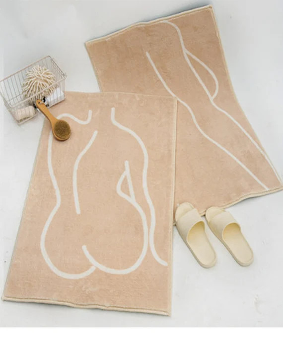 Female Minimalist Body Rug Art Line Art Boob Art Booby Bathmat | Etsy | Etsy (CAD)