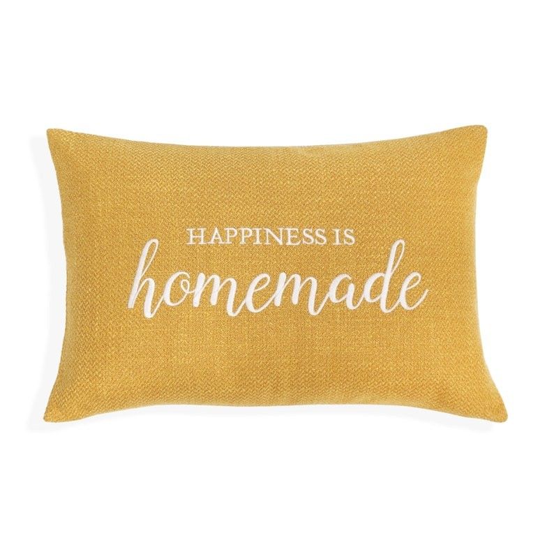 Happiness is Homemade Pillow Cover Canary Yellow | Etsy (US)