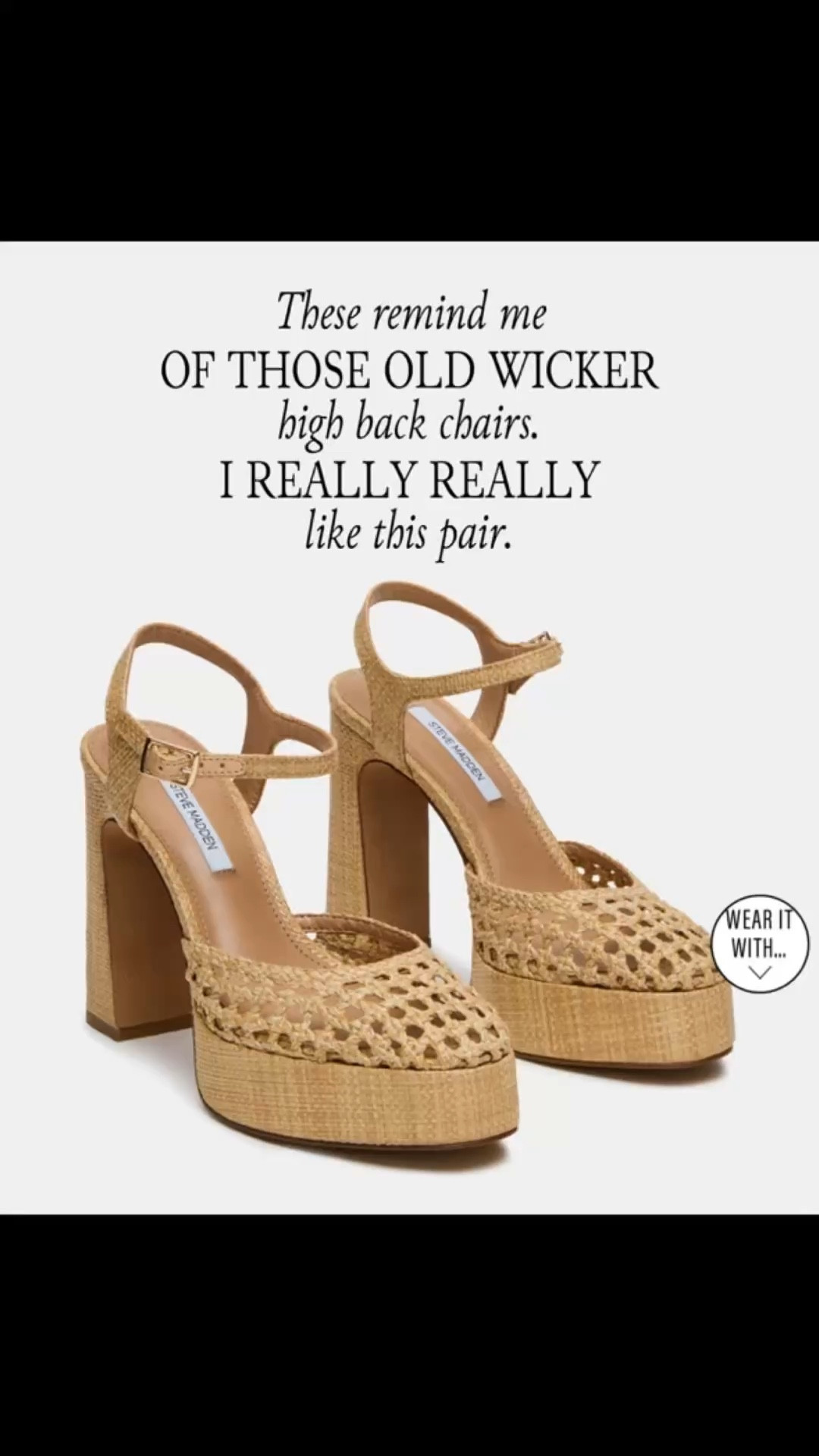 I am on a raffia wave.  Join me!

Steve Madden never fails.❤️