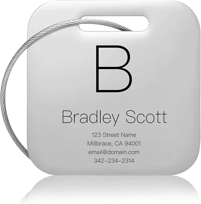 Customized Stainless Steel Luggage Tags: Personalize Your Suitcases, Backpacks, and Bags with You... | Amazon (US)