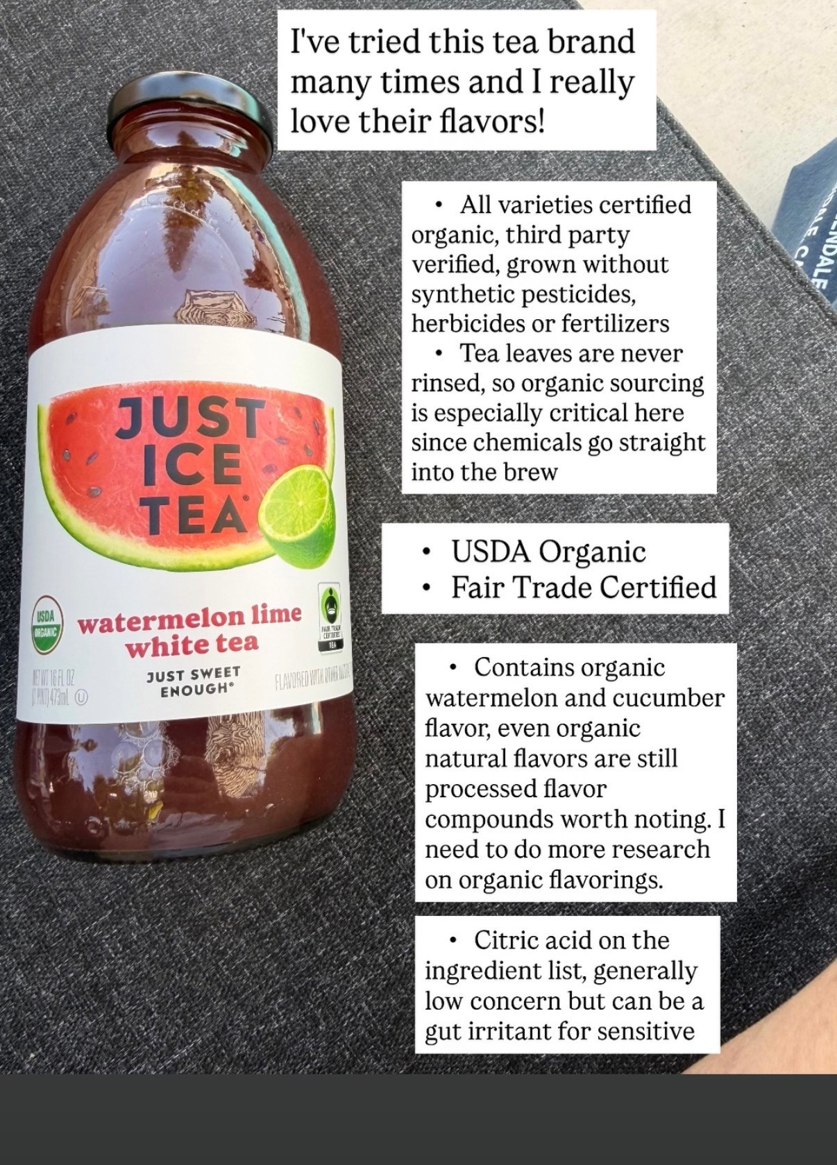 I discovered all of these gems at the Erewhon Glendale grand opening and the good news is you do not need to make the trip or pay Erewhon prices to get them. I have everything linked below so you can shop directly on Amazon. Consider this your curated clean living haul, already researched and ingredient checked for you. 🤍

Organic brewed white tea with organic watermelon juice, organic lime and organic hibiscus. Fair Trade certified and founded by the same team behind Honest Tea. This is what a clean ready to drink tea actually looks like, no artificial anything, no mystery ingredients, just real organic fruit and tea. Summer in a can or bottle. 🍉

#JustIceTea #OrganicTea #FairTrade #CleanDrinks #LowToxLiving #OrganicDrinks #CleanEating #ReadyToDrink #WatermelonTea #LowToxFood

#LTKfoodie
