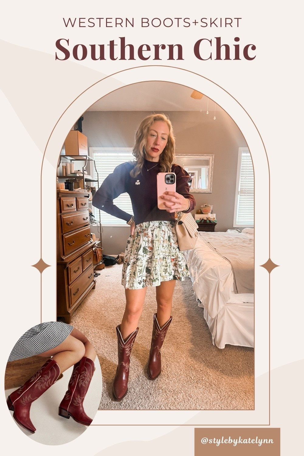 Polished but with a touch of Southern charm ✨ I styled my cowgirl boots with a feminine Anthropologie skirt (currently on sale!) for an effortless, elevated look that works for everyday or a night out. Linking the exact pieces so you can shop the full outfit.

#LTKSaleAlert #LTKShoeCrush #LTKSeasonal