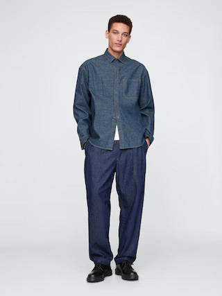 UltraSoft Denim Herringbone Trousers | Gap (US)