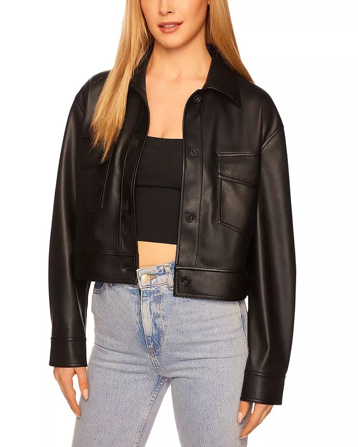 Cropped Faux Leather Jacket | Bloomingdale's (US)