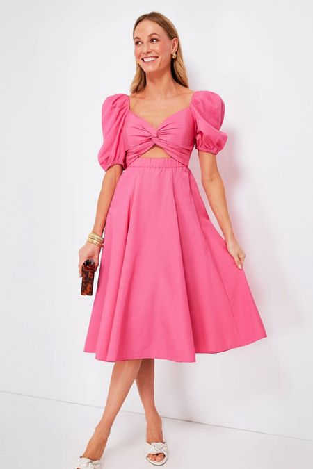 Pink puff sleeve midi dress. Barbie dress, Barbie core, summer dress, wedding guest dress

#LTKFind #LTKstyletip #LTKwedding