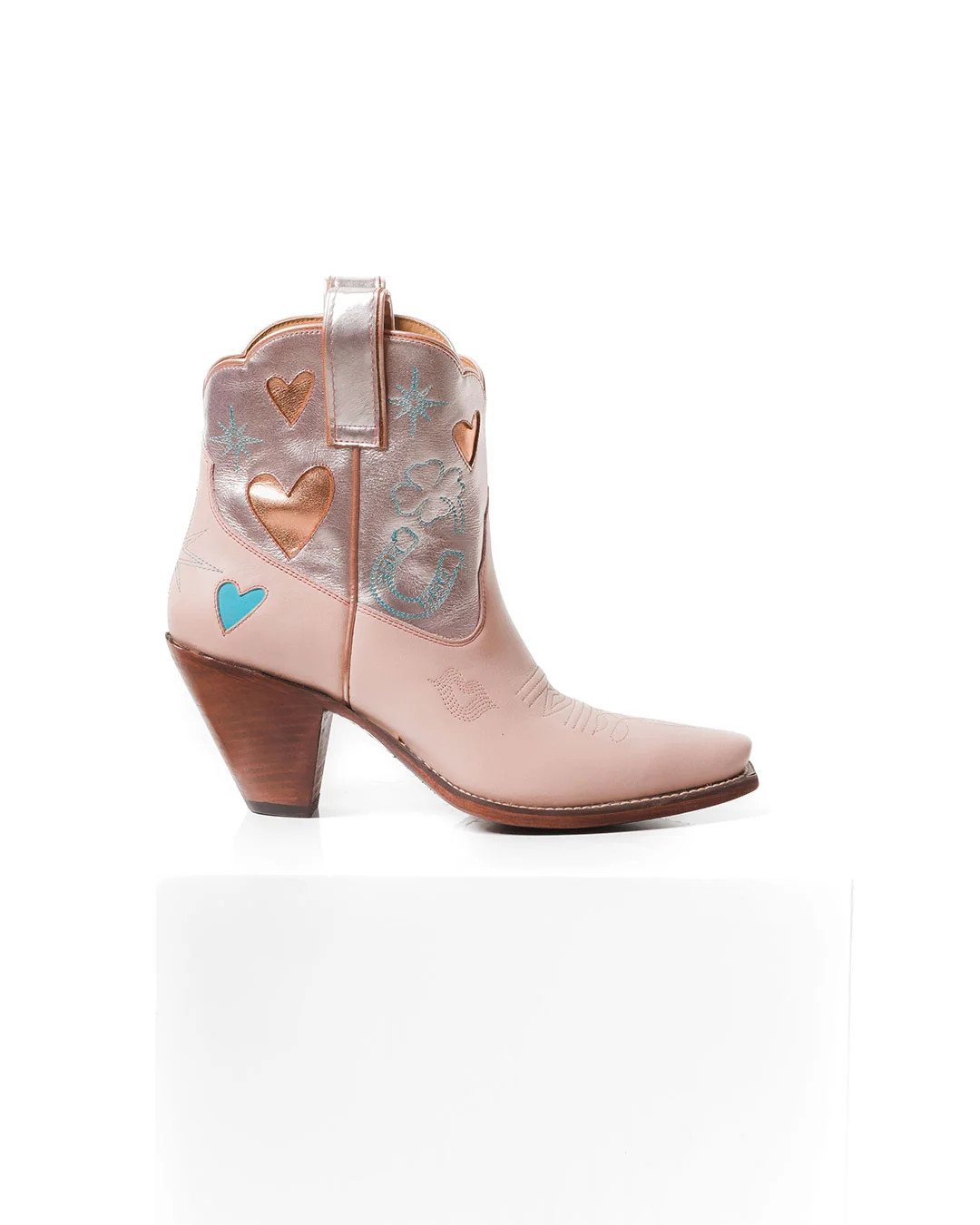 Lucky Bootie - Peach Whip/Metallic Rose Gold | Women's Cowboy Boots | Besita Boots | Besita Boots