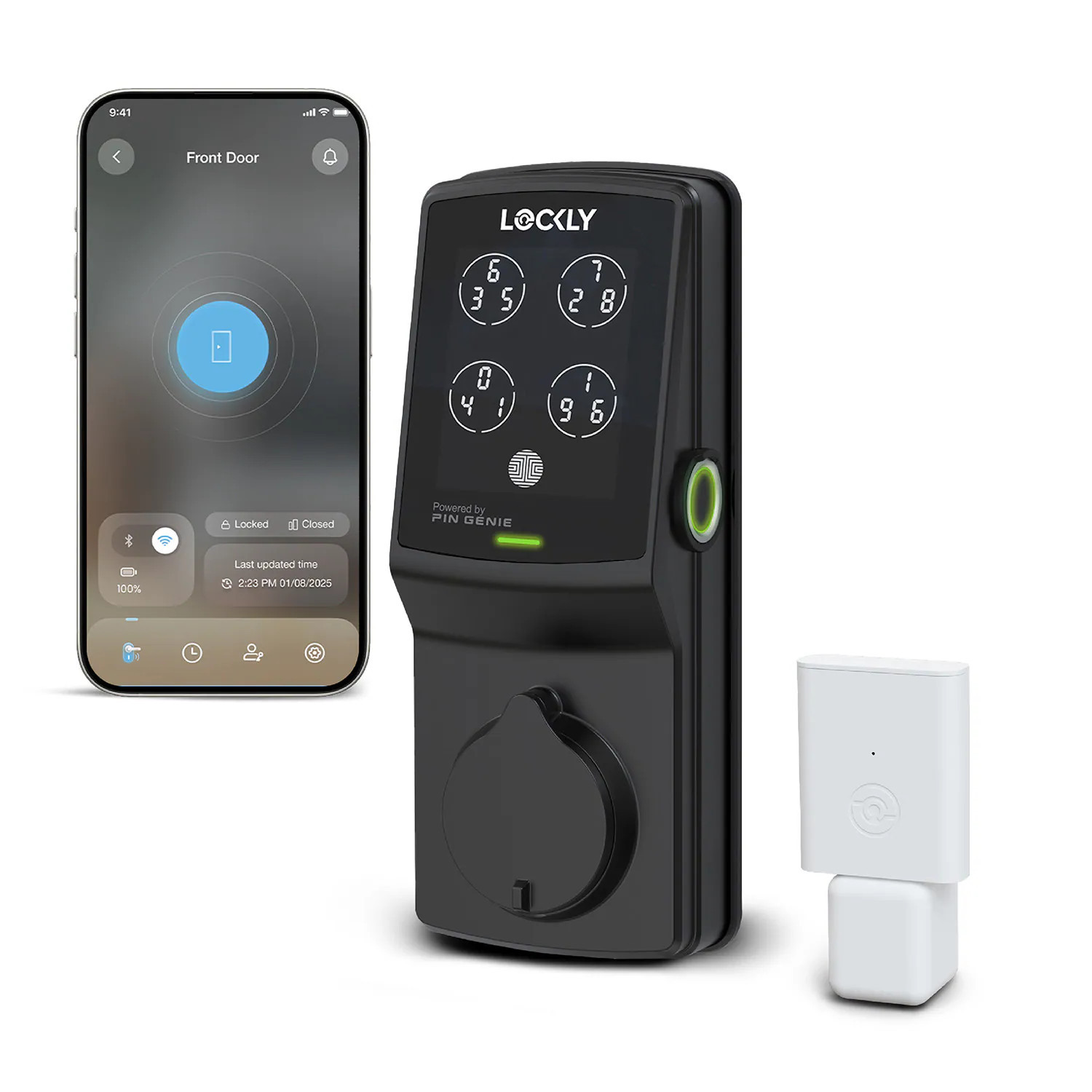 Lockly Secure Pro Deadbolt Secure Pro Deadbolt Matte black Smart Wi-Fi and Bluetooth Touchscreen Keypad Electronic Deadbolt Lock one_size | PGD728W-MB | Lowe's
