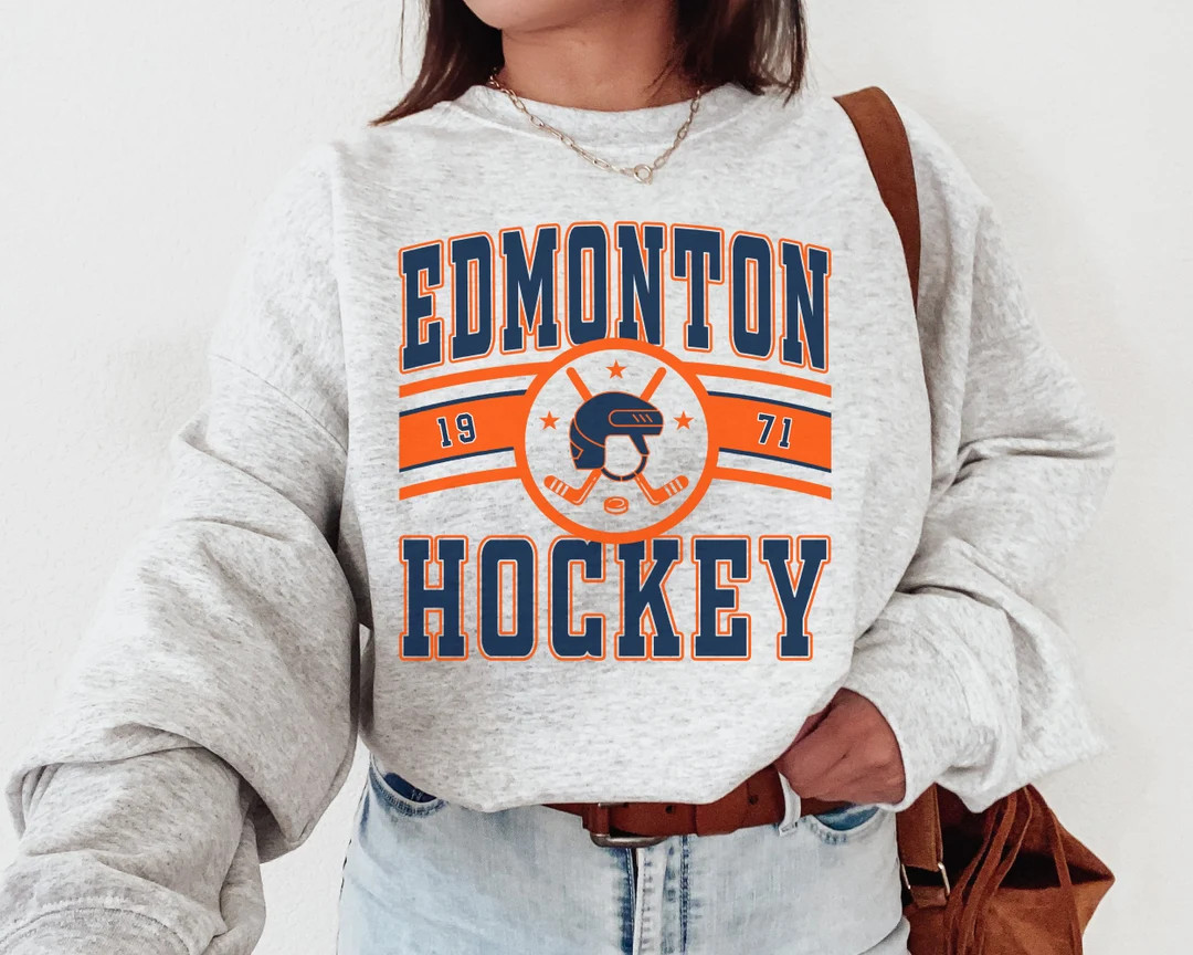 Edmonton Oiler, Vintage Edmonton Oiler Sweatshirt \ T-Shirt, Oilers Sweater, Oilers T-Shirt, Hock... | Etsy (CAD)