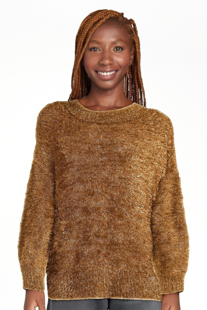 Scoop Women's Tinsel Knit Tunic Sweater with Long Sleeves, Midweight, Sizes, XS-XXL | Walmart (US)