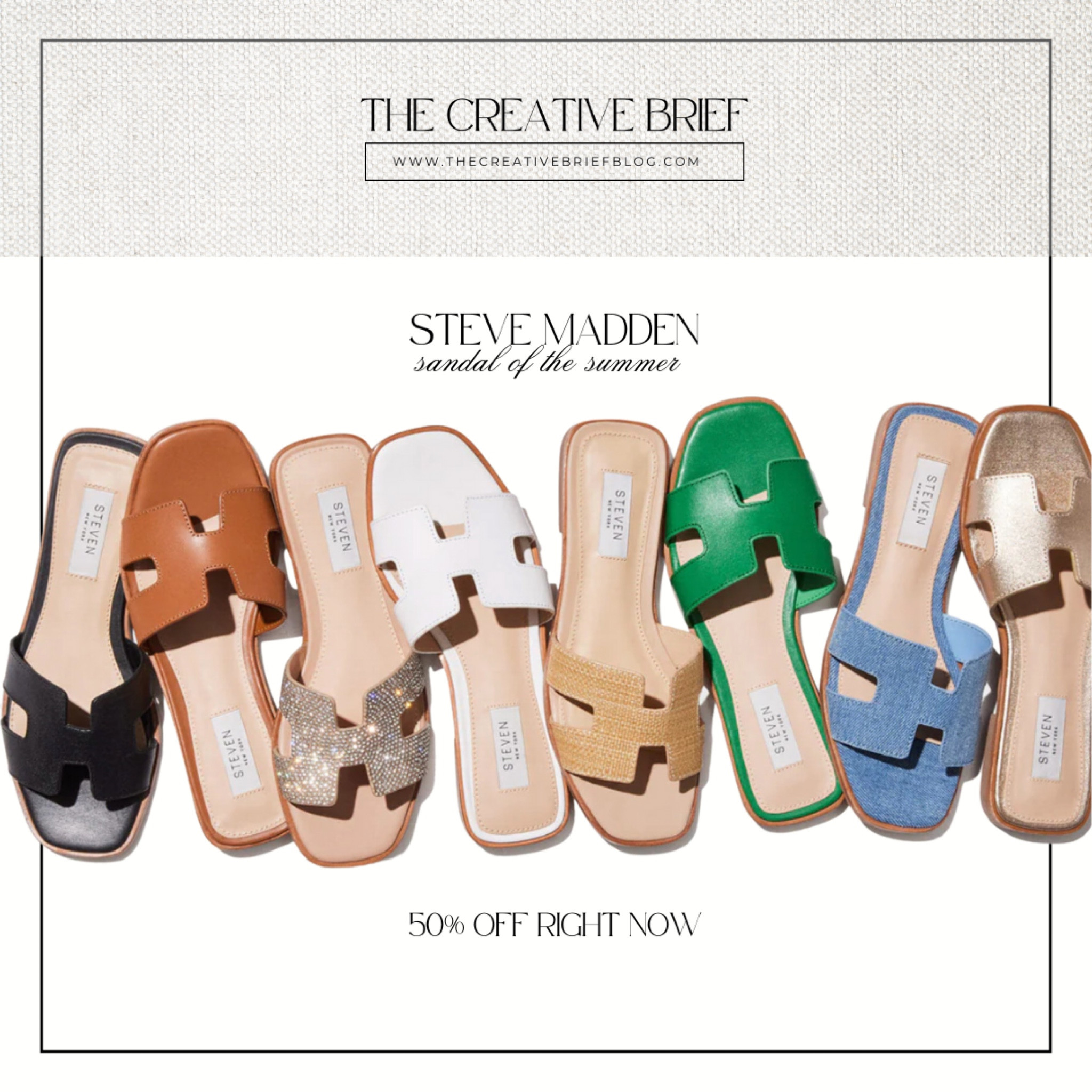 The Steve Madden sandal of the summer are 50% off rn and under $50! 

Such a great Hermes Oran dupe!



#LTKsalealert #LTKunder50 #LTKshoecrush