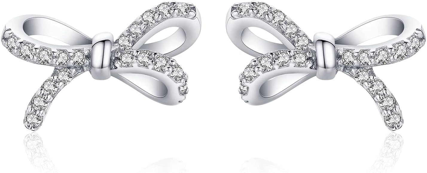 Coodilor Stud Earrings for Women, 925 Sterling Silver 14K Gold Plated Stud Earrings With Cubic Zi... | Amazon (US)