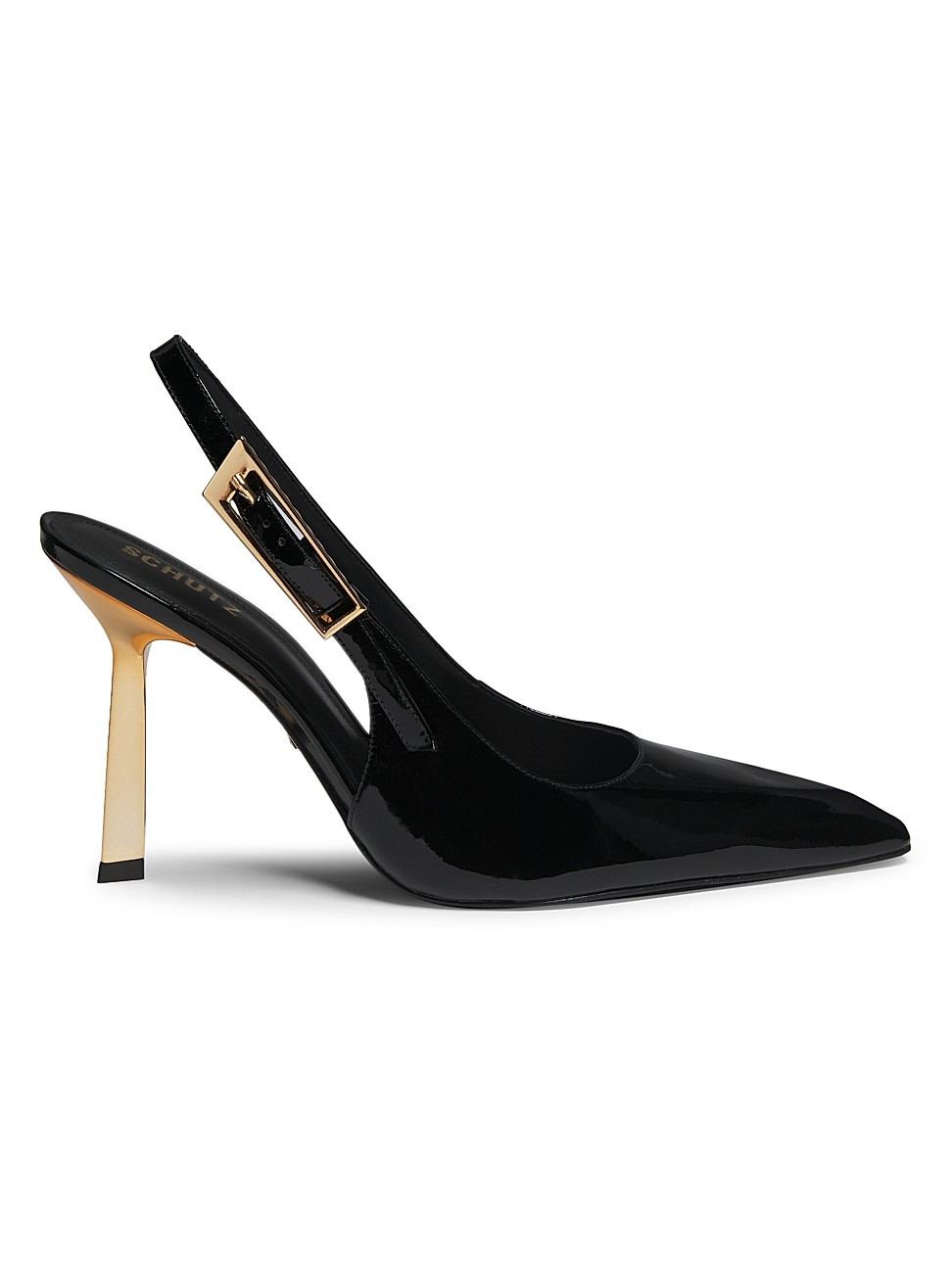 Women's Ciara 100MM Patent Leather Slingback Pumps - Black - Size 8 | Saks Fifth Avenue