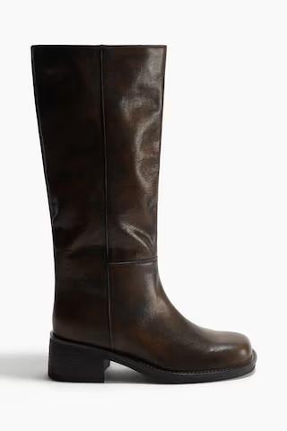 H & M - Lederboots - Beige - Damen | H&M (DE, AT, CH, NL, FI)