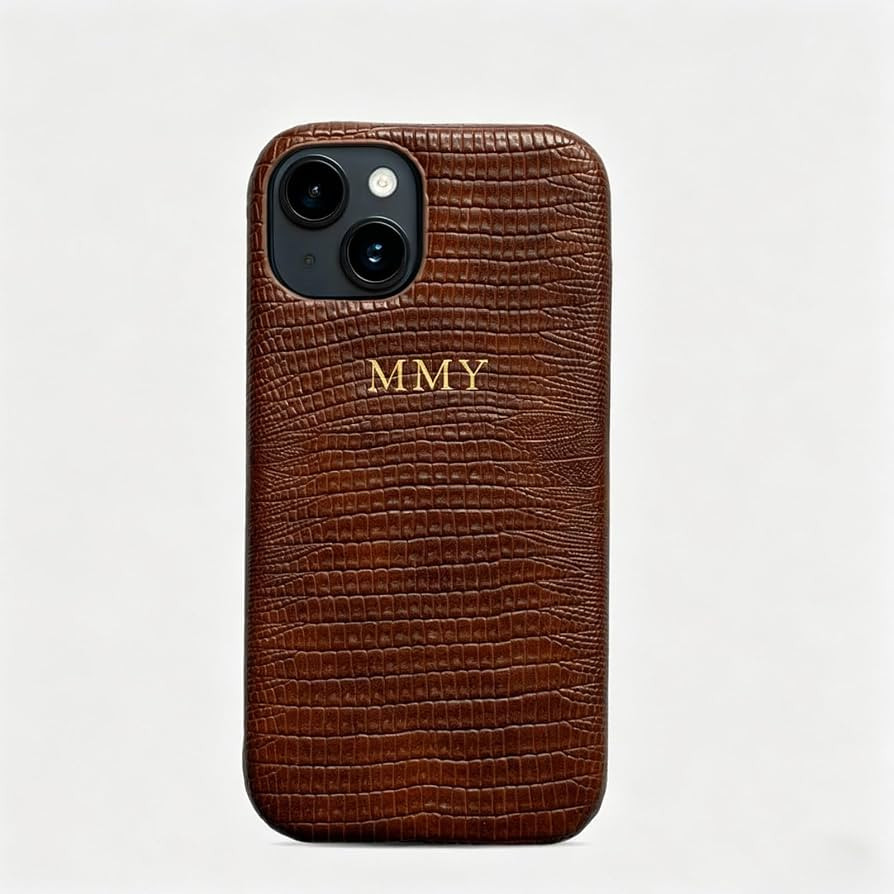 Personalise Gold Silver Initial Letters Leather Case for iPhone 14 15 16 17 Pro max 13 17 Pro Xs ... | Amazon (US)