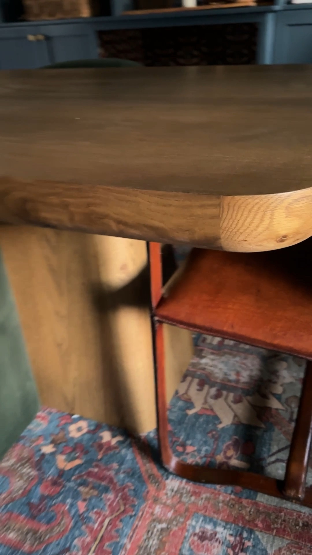 Here’s our new dining table! It’s a modern oak plinth table, which is nice because when people crowd around, nobody is hitting their knees on the legs. These chairs are temporary and just pulled from around the house, so I’m gonna need your opinions on what dining chairs I should get to complement! I’m so excited to finally have a dining table for holiday entertaining.

#LTKHome #LTKHoliday