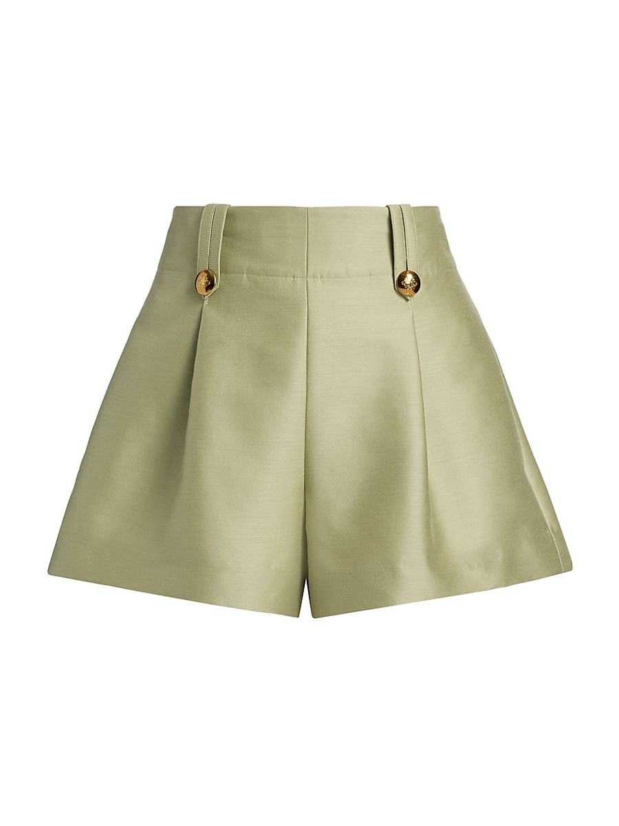 Women's Luna Wool-Silk Shorts - Palm - Size 6 | Saks Fifth Avenue