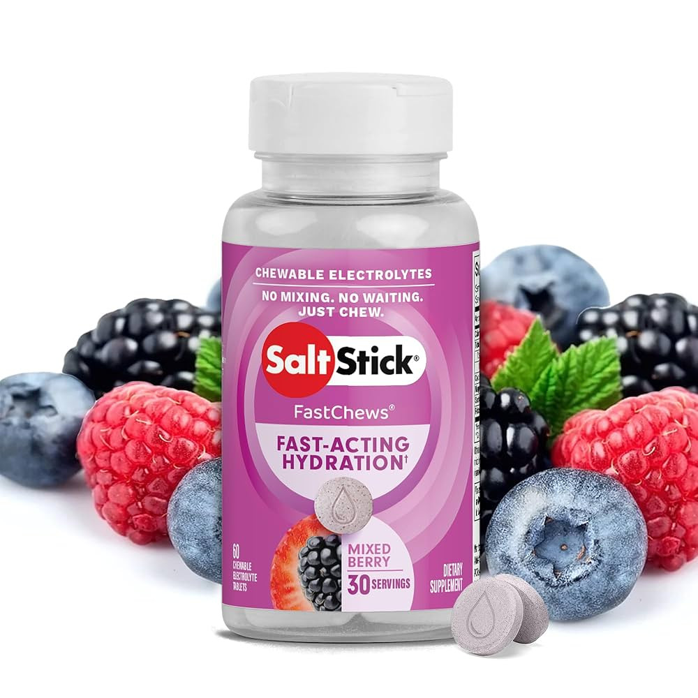 SaltStick Electrolyte FastChews - 60 Count Mixed Berry Flavor - Chewable Electrolyte Tablets for ... | Amazon (US)