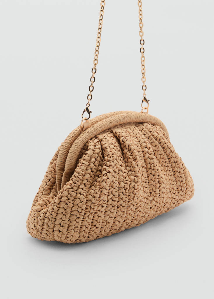 Natural fiber clutch bag beige - Women - One size - MANGO | Mango (US/MX/AU)