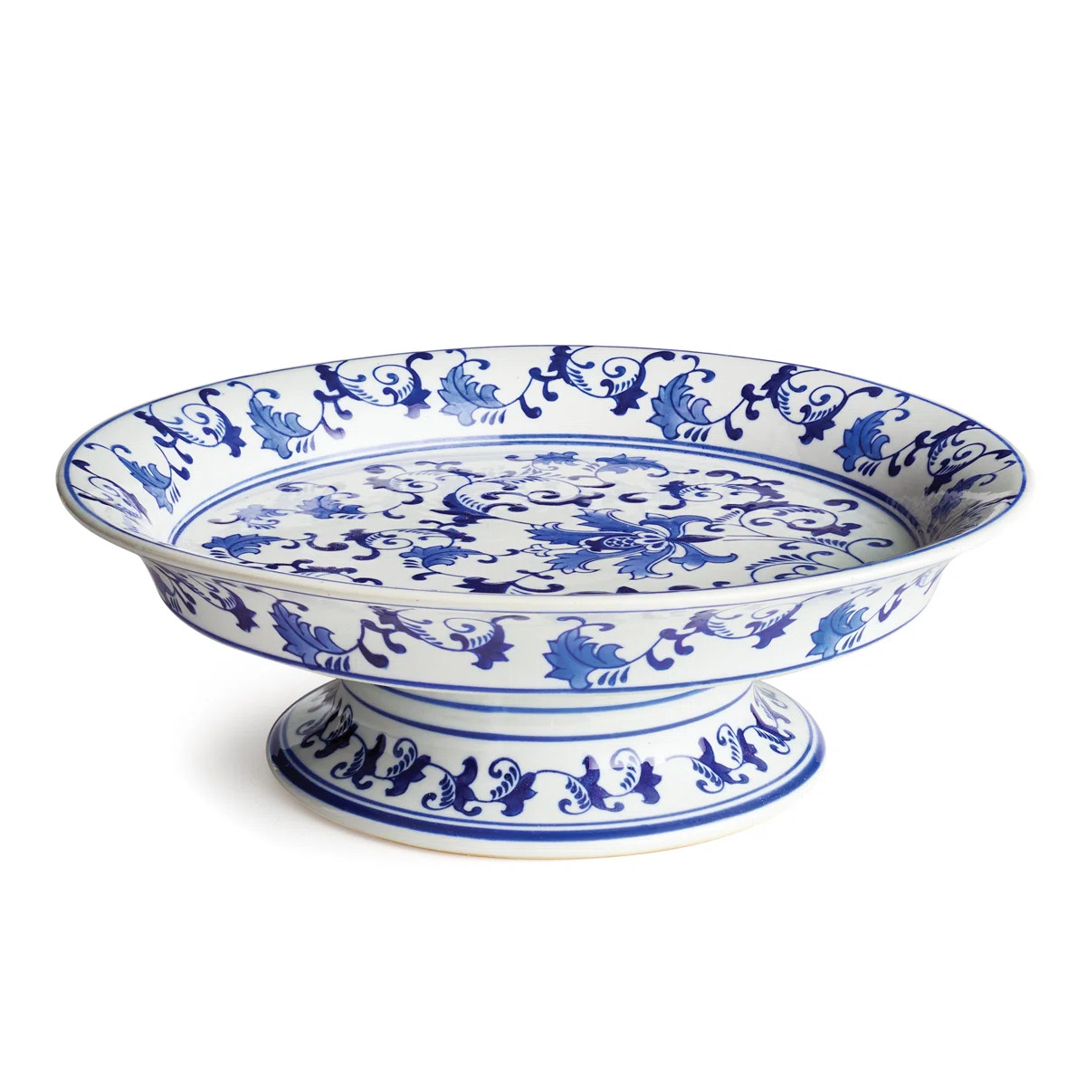 Canton Blue and White Porcelain Chinoiserie Floral Decorative Plate | Wayfair North America