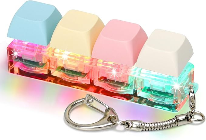 Keyboard Fidget Toys for Adults Keyboard Clicker with LED Light Keychain Fidget Sensory Fun Toys ... | Amazon (US)