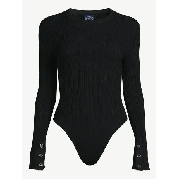 Scoop Women's Knit Long Sleeve Bodysuit | Walmart (US)