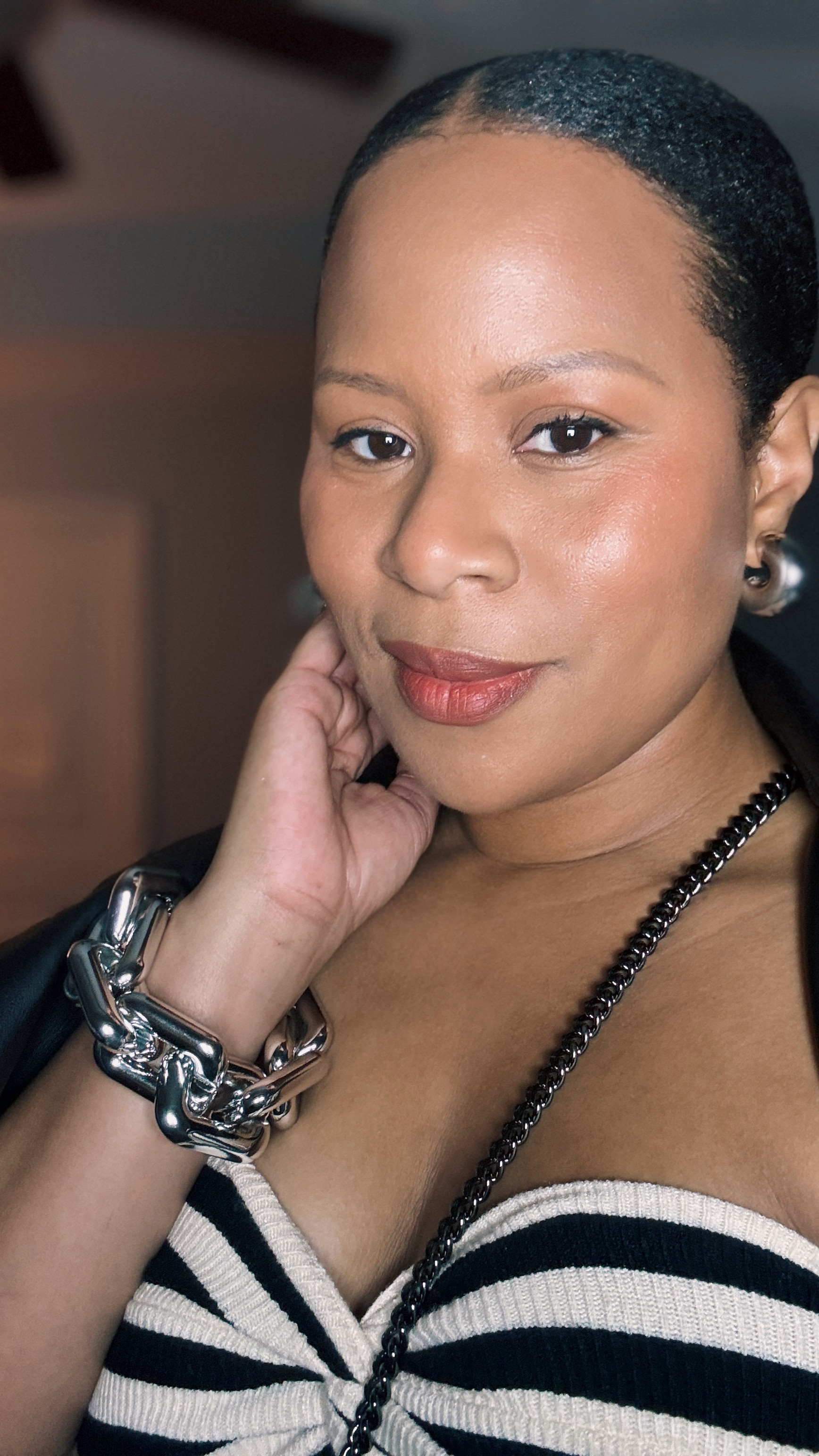 Glowing Makeup, Avec Leather Jacket, Coach Bag

#Blackandwhite #ilia #silver 

#LTKOver40