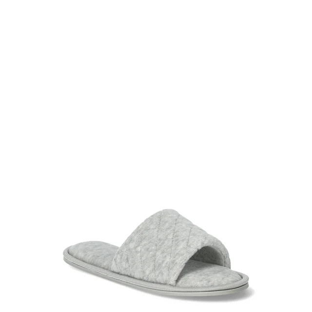 Joyspun Women's Quilted Single Band Slide Slippers | Walmart (US)