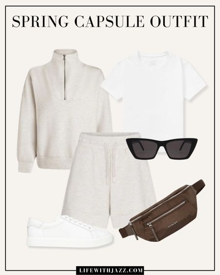 Spring outfit styling an athleisure set 🤍

Athleisure set / white tee / sneakers / belt bag / sunglasses / sporty / casual 

#LTKstyletip #LTKSeasonal