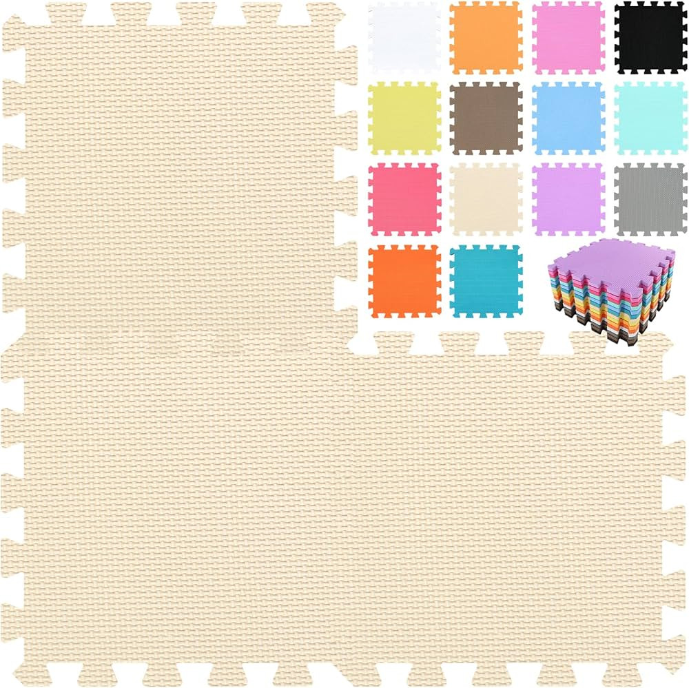 qqpp EVA Rubber 18 Tiles Interlocking Puzzle Foam Floor Mats - Baby Play Mat for Playing | Exerc... | Amazon (US)