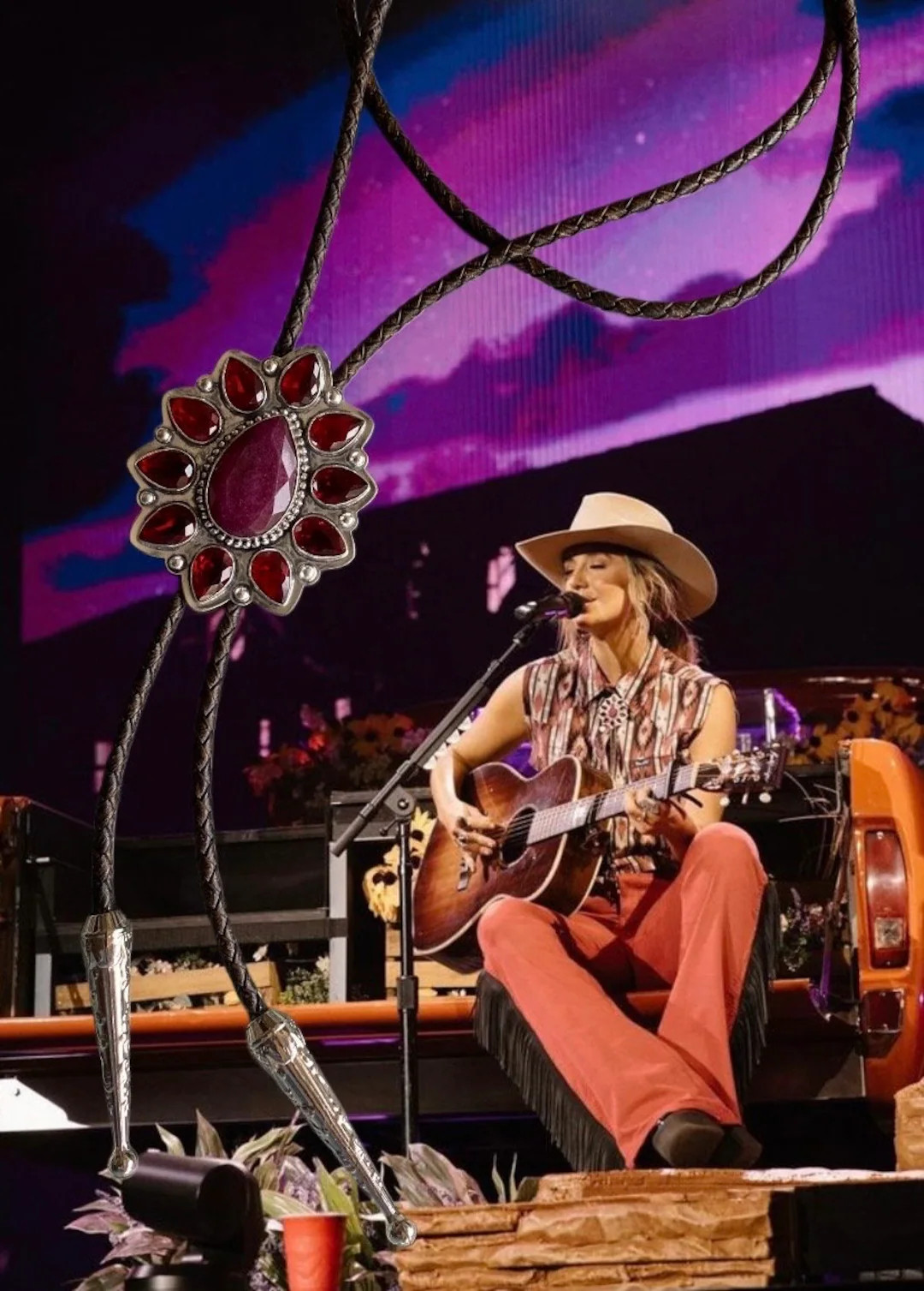 Ruby Bolo Tie as Seen on Lainey Wilson / Bolo / Western Jewelry / Ruby Bolo / Western Wear - Etsy | Etsy (US)